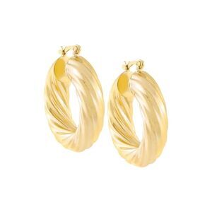 Adinas Jewels 18k Gold Plated Chunky Swirl Hoop Earrings New